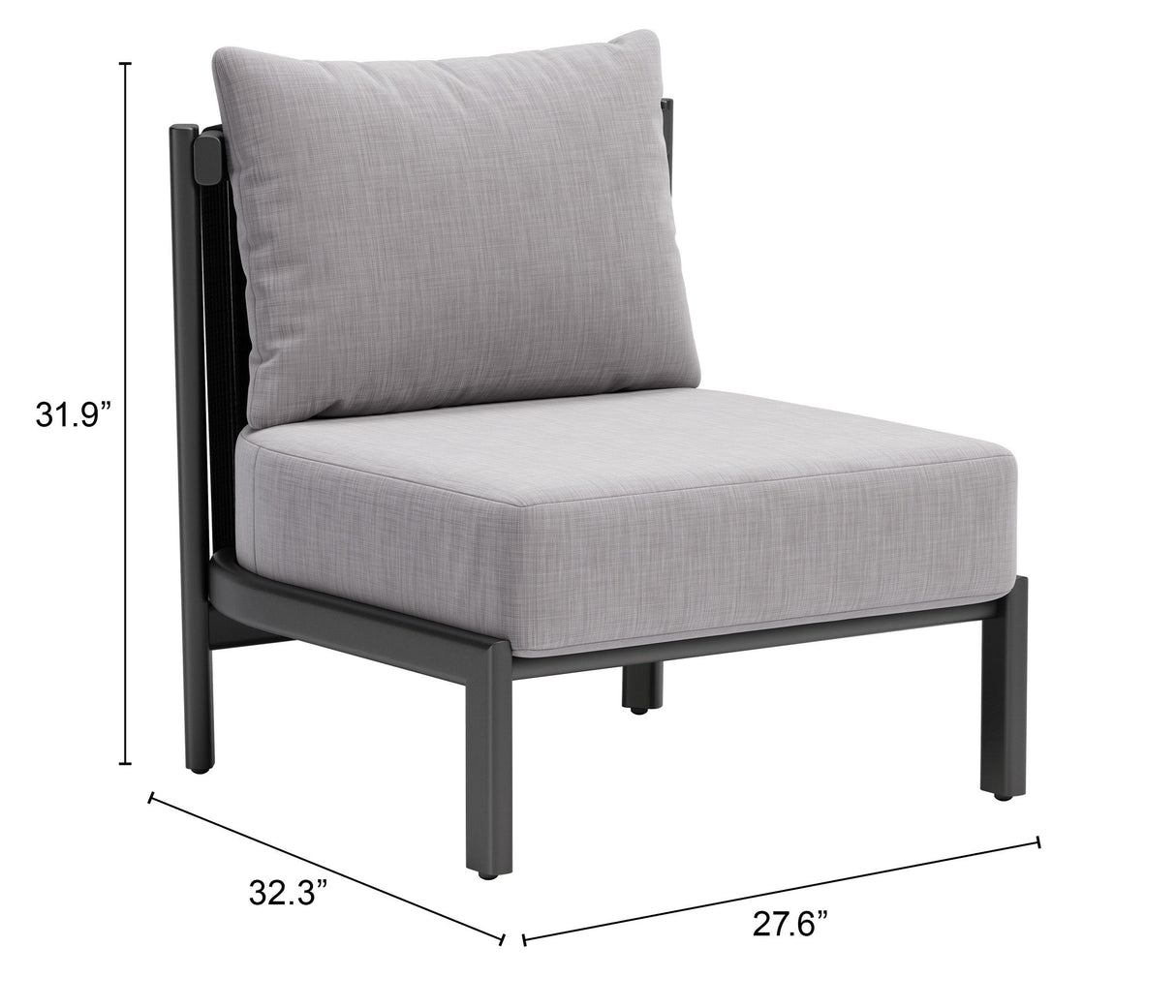 Horizon Gray Outdoor Accent Chair by Zuomod at Eve Furniture