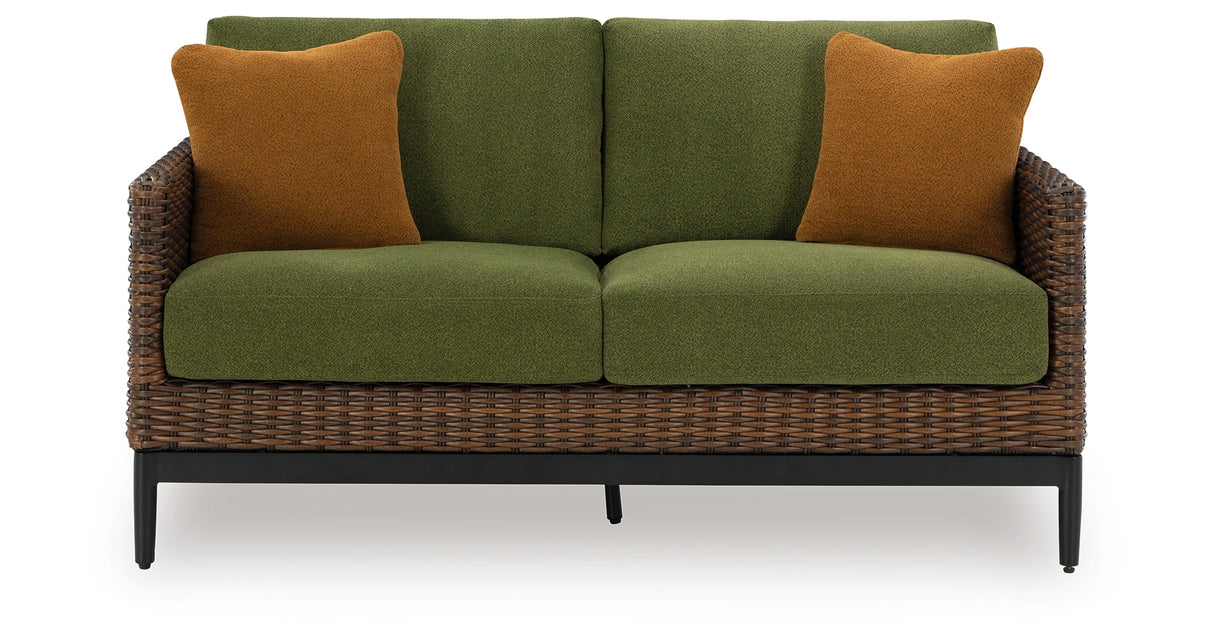 Horizon Hall Brown/Green Outdoor Sofa and Loveseat