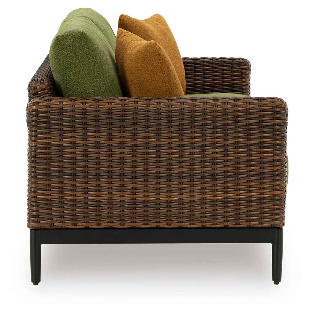 Horizon Hall Brown/Green Outdoor Sofa and Loveseat