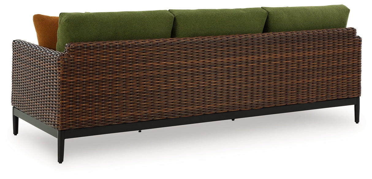 Horizon Hall Brown/Green Outdoor Sofa and Loveseat