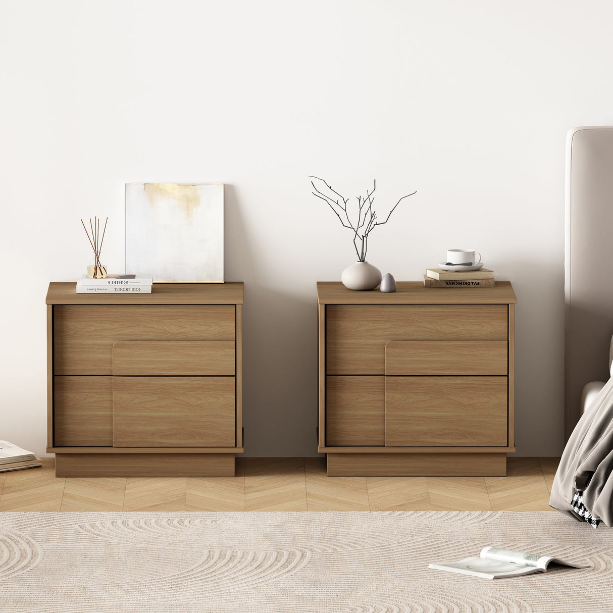 Horizon Nightstand in Maple (set of 2) by Manhattan Comfort at Eve Furniture