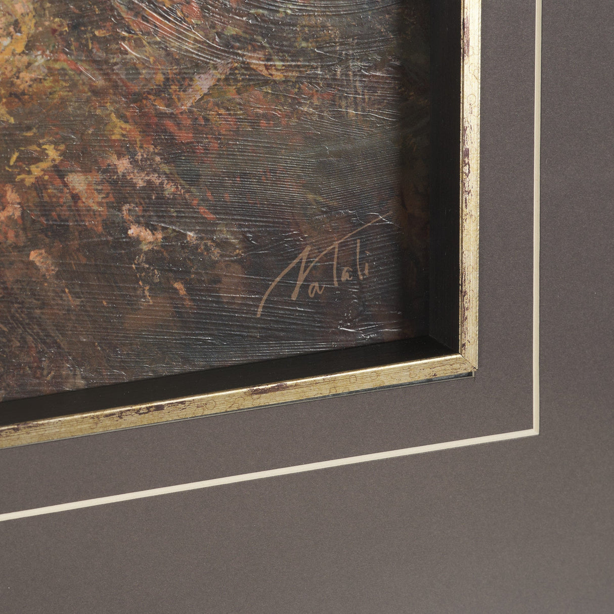 Horizon's Glow by Mercana Studio Hand-Embellished Textured Framed Artwork Matted under Glass by Mercana at Eve Furniture