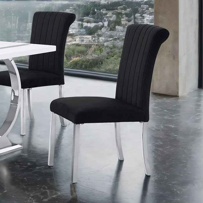 Horley Silver/Black 7-Piece Dining Room Set by Furniture of America at Eve Furniture