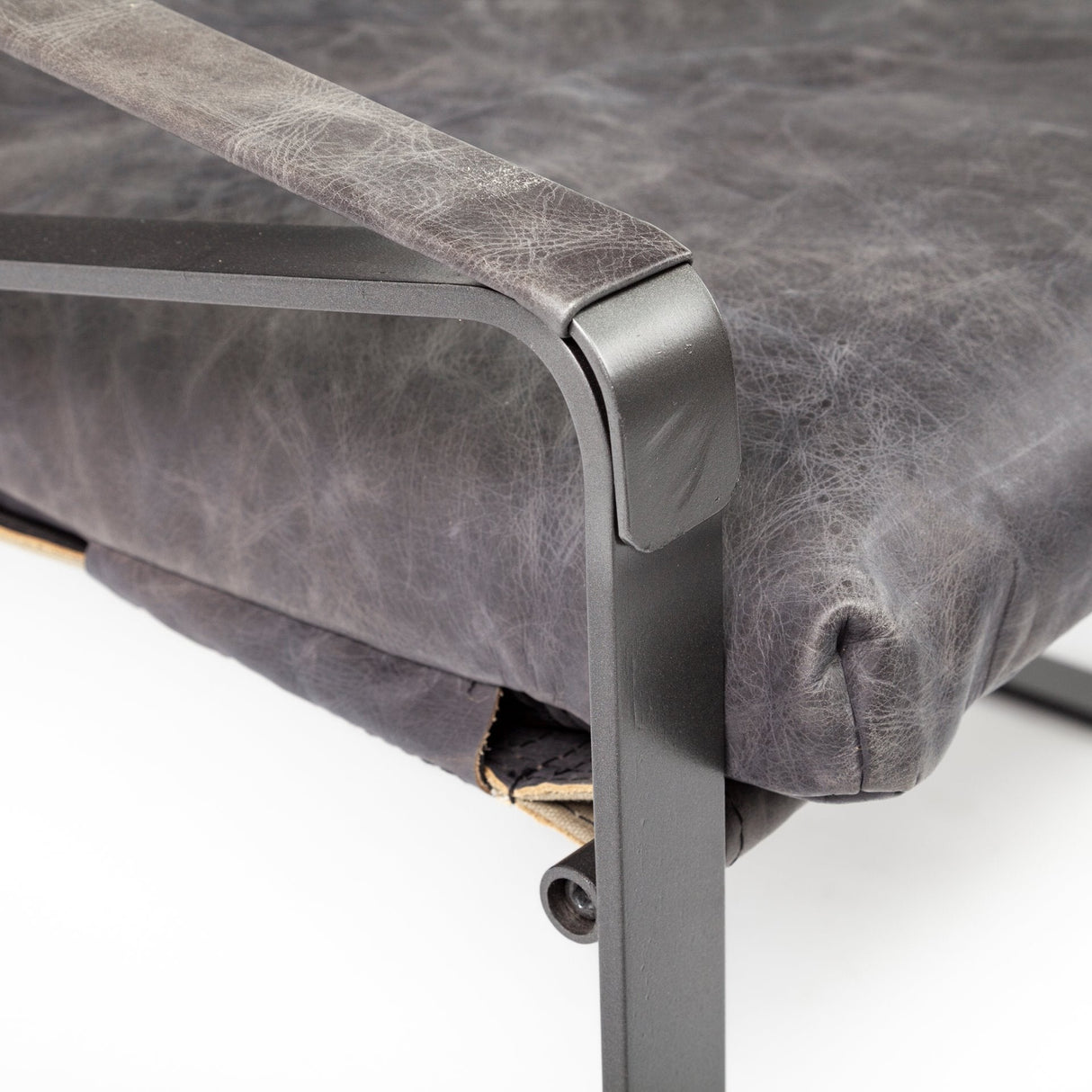 Hornet II Black Leather Body Metal Frame Accent Chair by Mercana at Eve Furniture