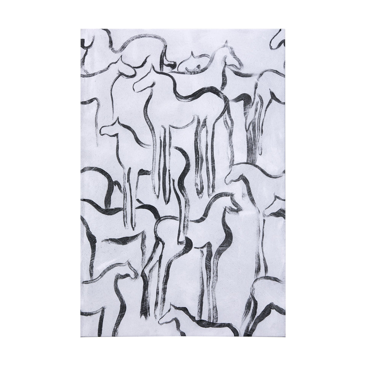 Horse Herd I by Mercana Studio a Hand Embellished Textured Canvas by Mercana at Eve Furniture