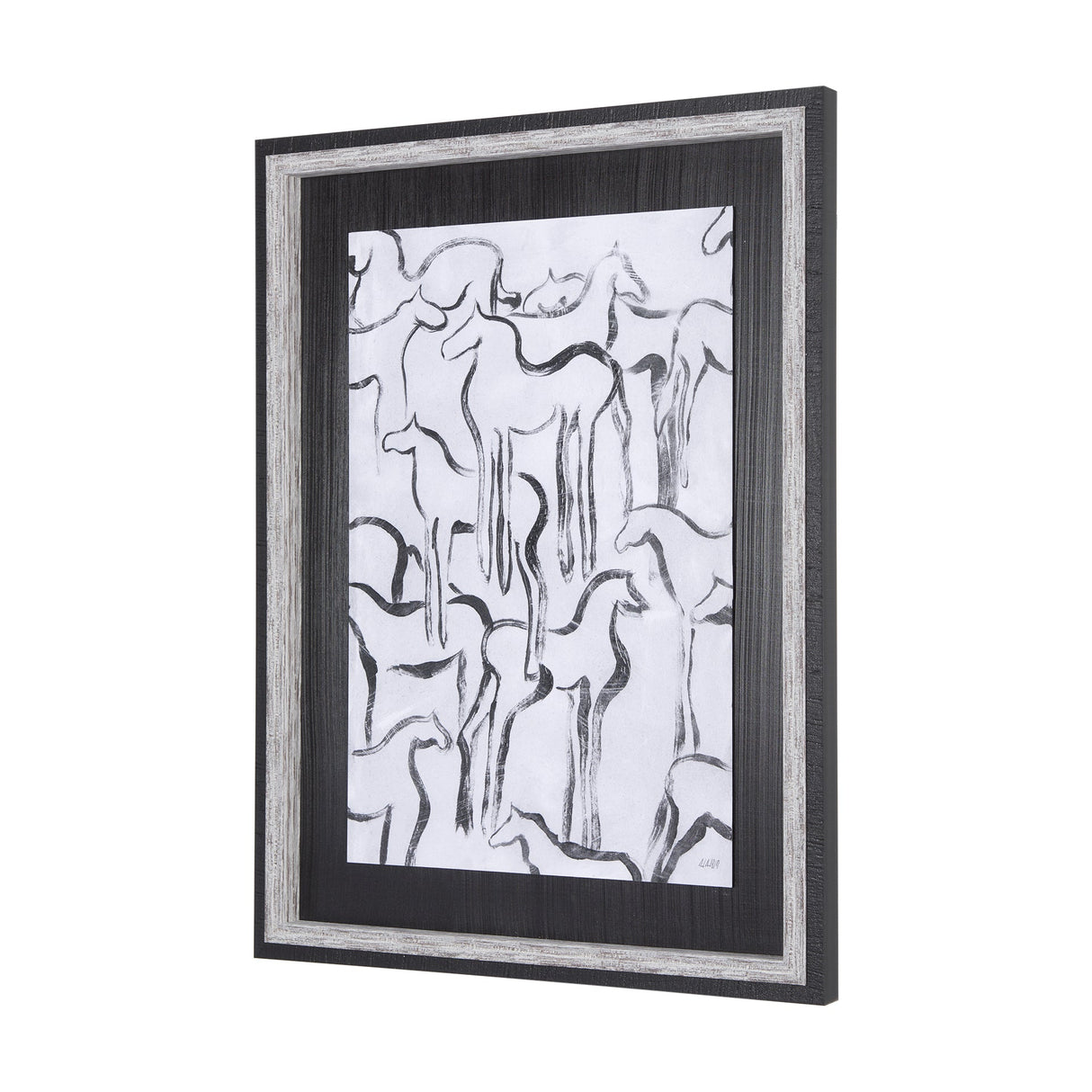 Horse Herd I by Mercana Studio a Hand Embellished Textured Framed Art Print by Mercana at Eve Furniture