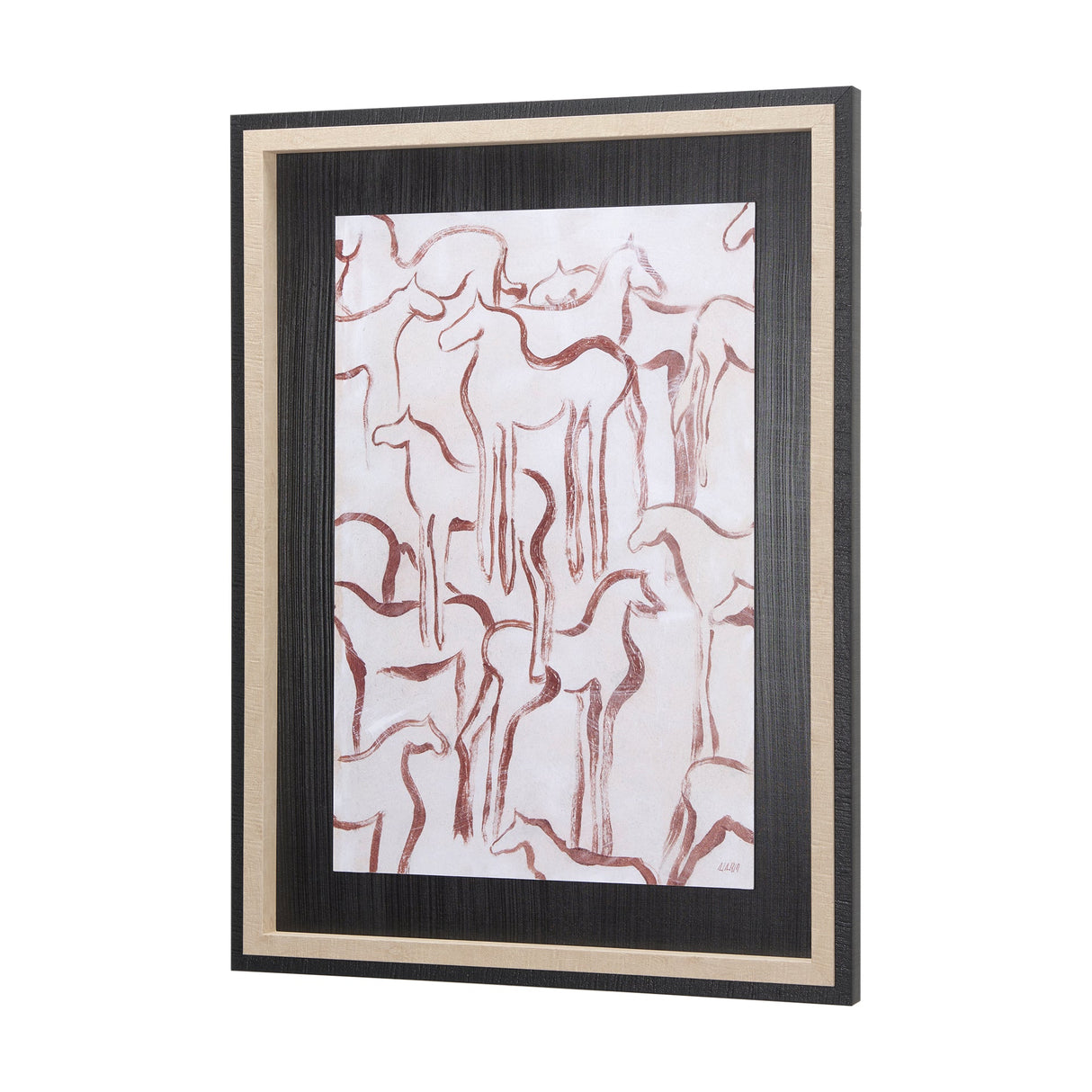 Horse Herd III by Mercana Studio a Hand Embellished Textured Framed Art Print by Mercana at Eve Furniture