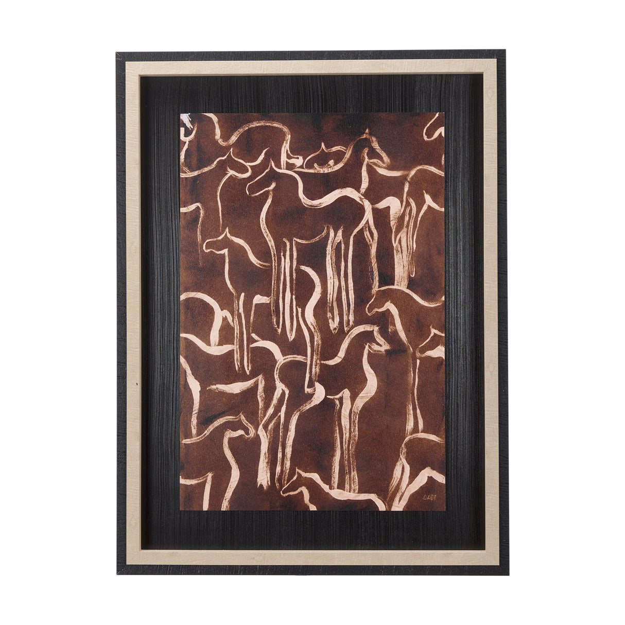 Horse Herd IV by Mercana Studio a Hand Embellished Textured Framed Art Print by Mercana at Eve Furniture