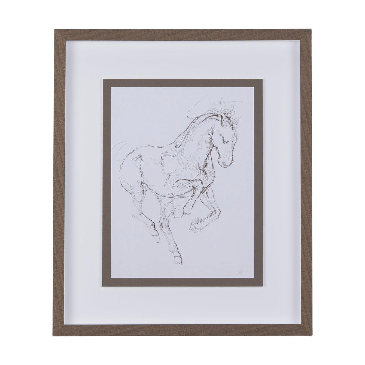 Horse I by Mercana Studio a Hand Embellished Textured Framed Art Print Matted under Glass by Mercana at Eve Furniture