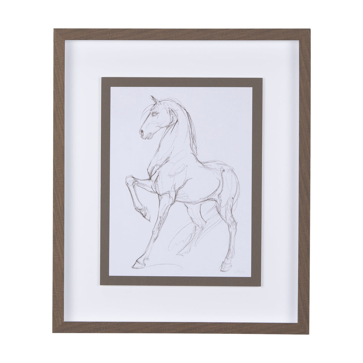 Horse II by Mercana Studio a Hand Embellished Textured Framed Art Print Matted under Glass by Mercana at Eve Furniture