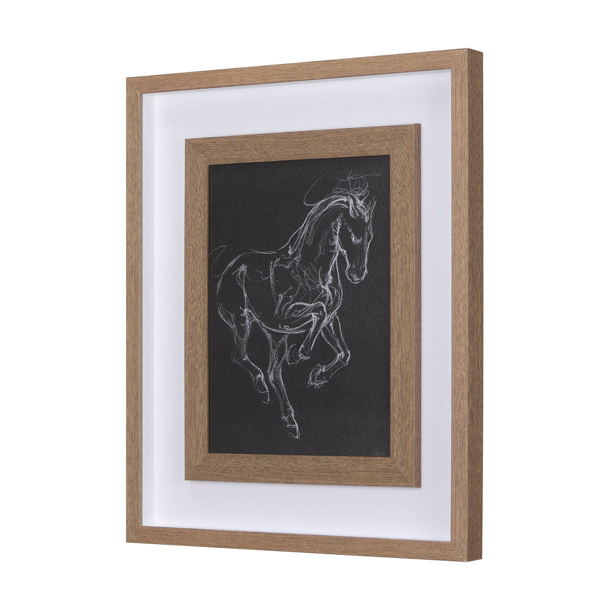 Horse III by Mercana Studio a Hand Embellished Textured Framed Art Print Matted under Glass by Mercana at Eve Furniture