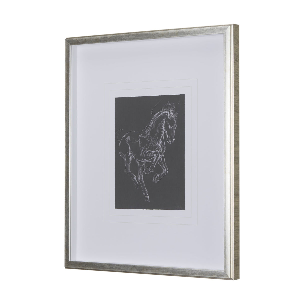 Horse III by Mercana Studio a Hand Embellished Textured Framed Art Print Matted under Glass by Mercana at Eve Furniture