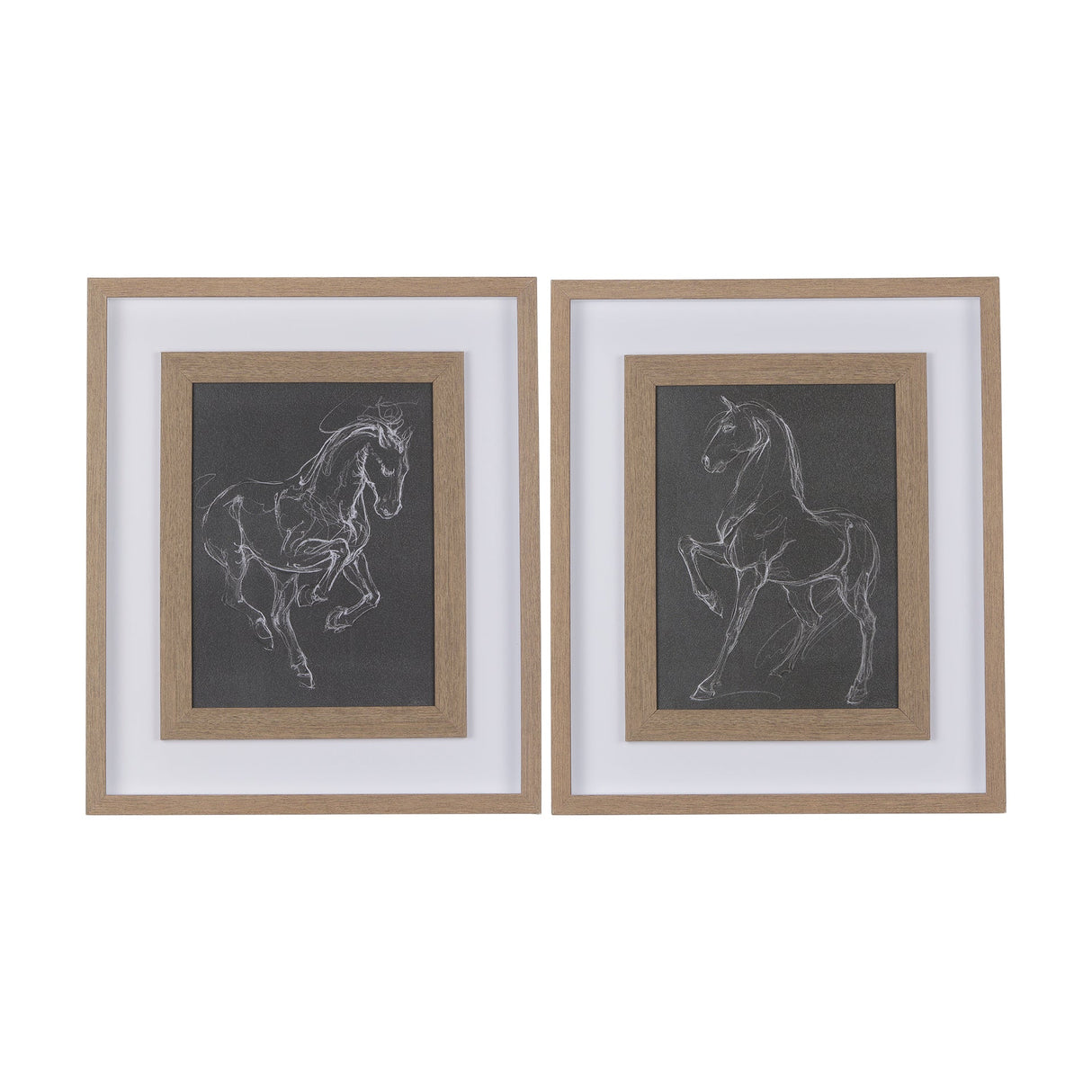 Horse III by Mercana Studio a Hand Embellished Textured Framed Art Print Matted under Glass by Mercana at Eve Furniture