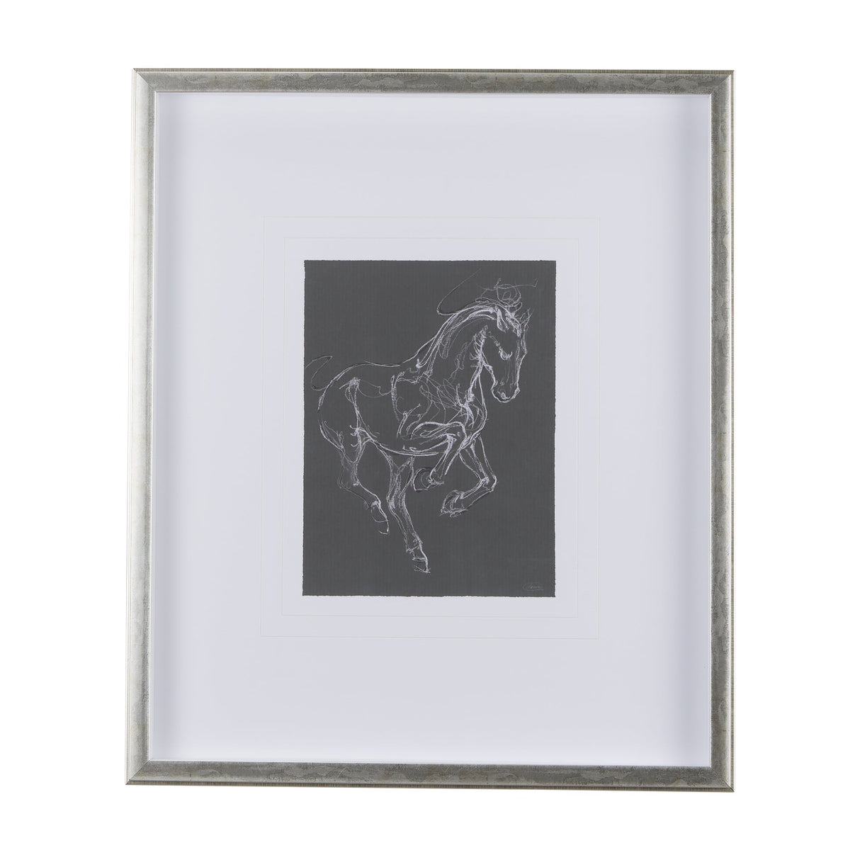 Horse III by Mercana Studio a Hand Embellished Textured Framed Art Print Matted under Glass by Mercana at Eve Furniture