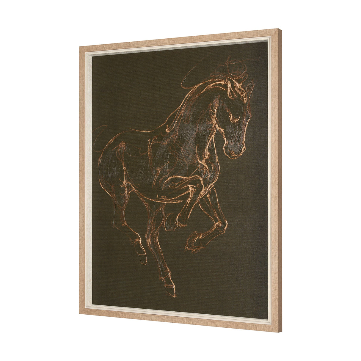 Horse III Olive by Mercana Studio a Hand Embellished Textured Framed Art Print by Mercana at Eve Furniture
