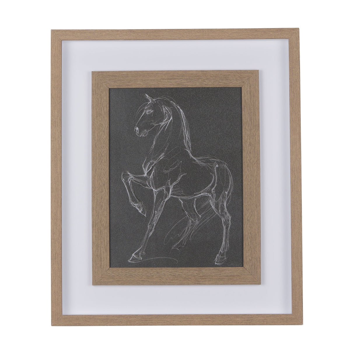 Horse IV by Mercana Studio a Hand Embellished Textured Framed Art Print Matted under Glass by Mercana at Eve Furniture