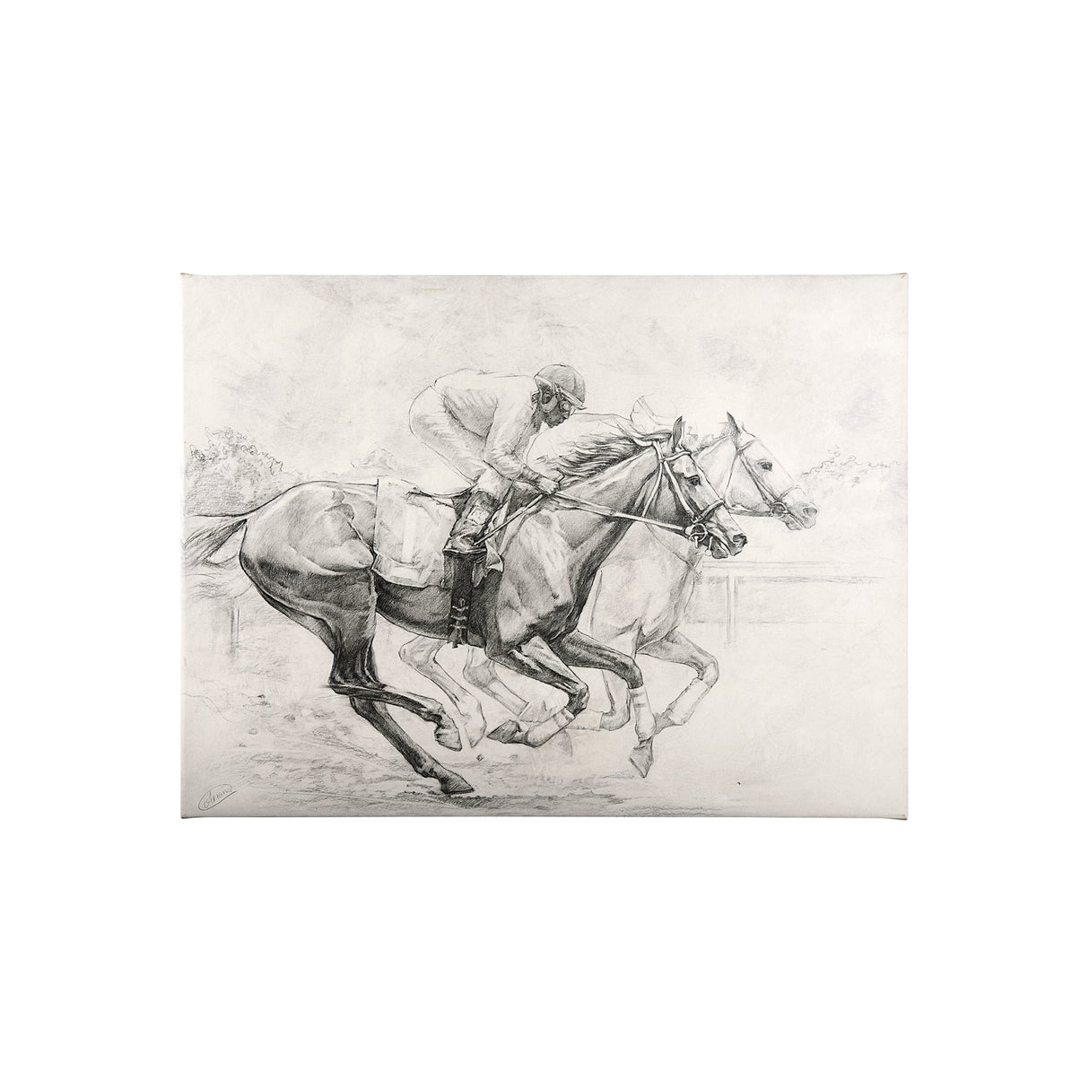 Horse Racing I by Mercana Studio a Hand Embellished Textured Canvas by Mercana at Eve Furniture
