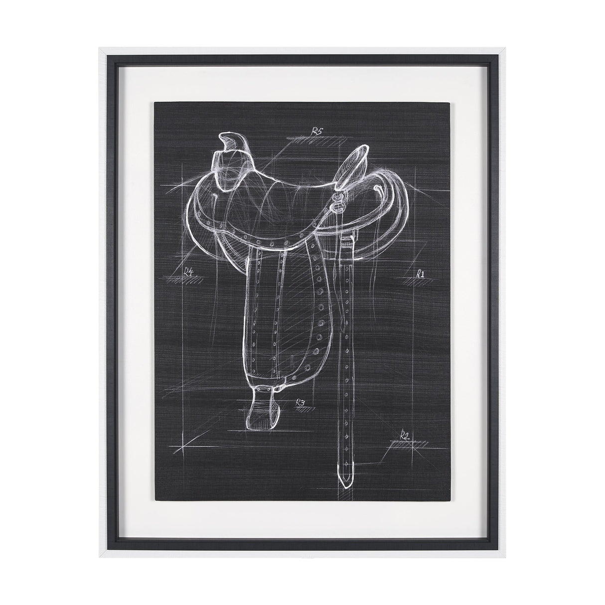 Horse Seat Black I by Mercana Studio a Hand Embellished Textured Framed Art Print by Mercana at Eve Furniture