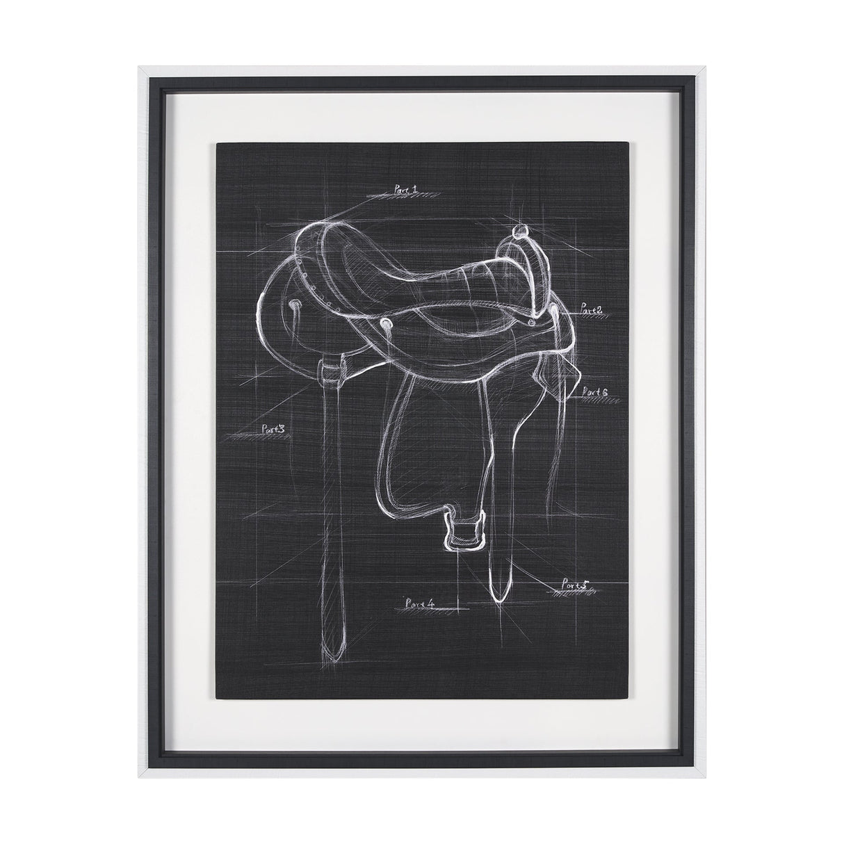 Horse Seat Black II by Mercana Studio a Hand Embellished Textured Framed Art Print by Mercana at Eve Furniture