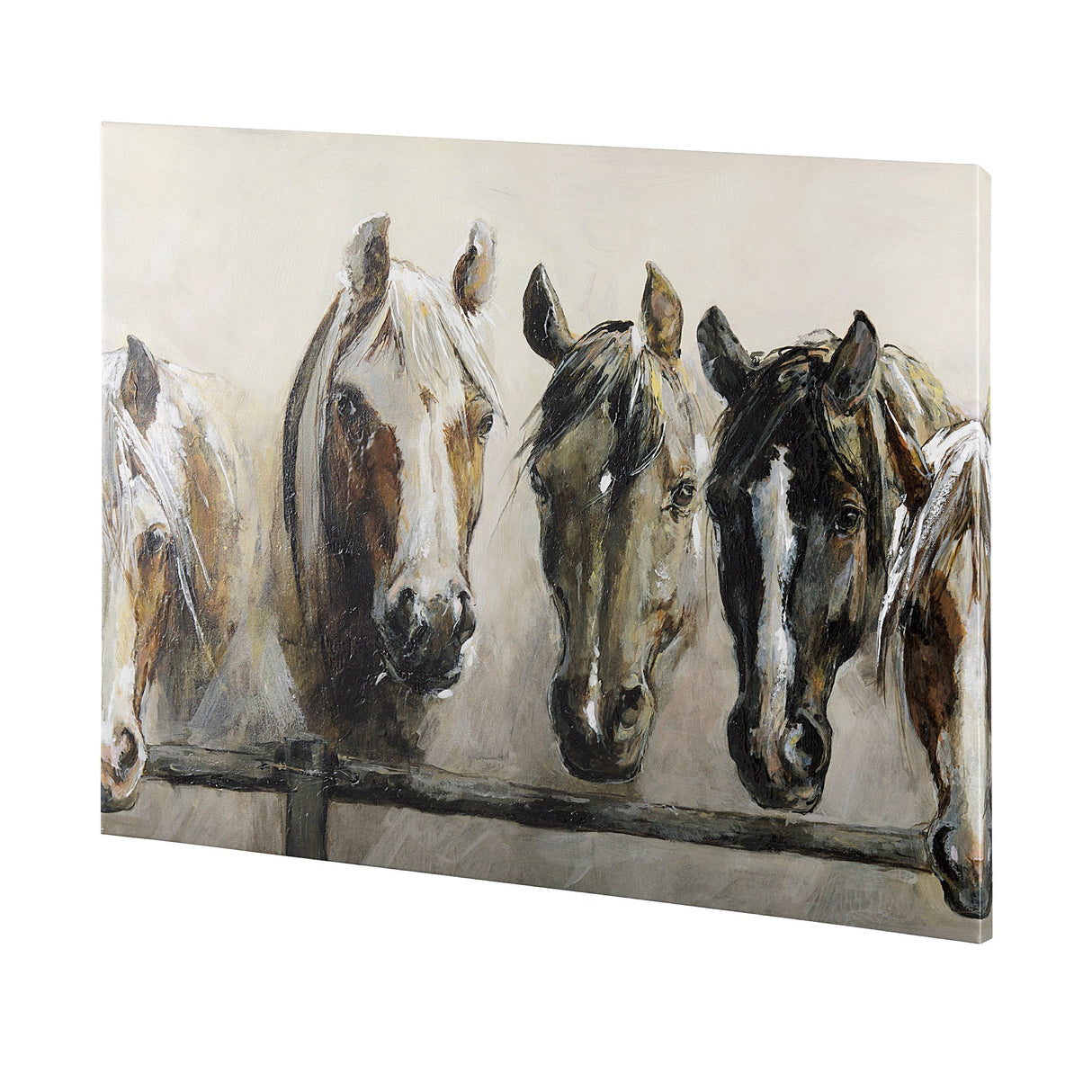 Horses by Natali a Hand Embellished Textured Canvas by Mercana at Eve Furniture