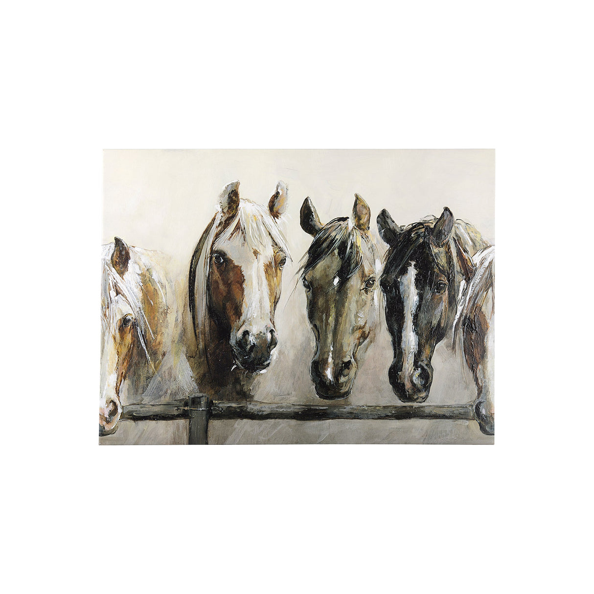Horses by Natali a Hand Embellished Textured Canvas by Mercana at Eve Furniture