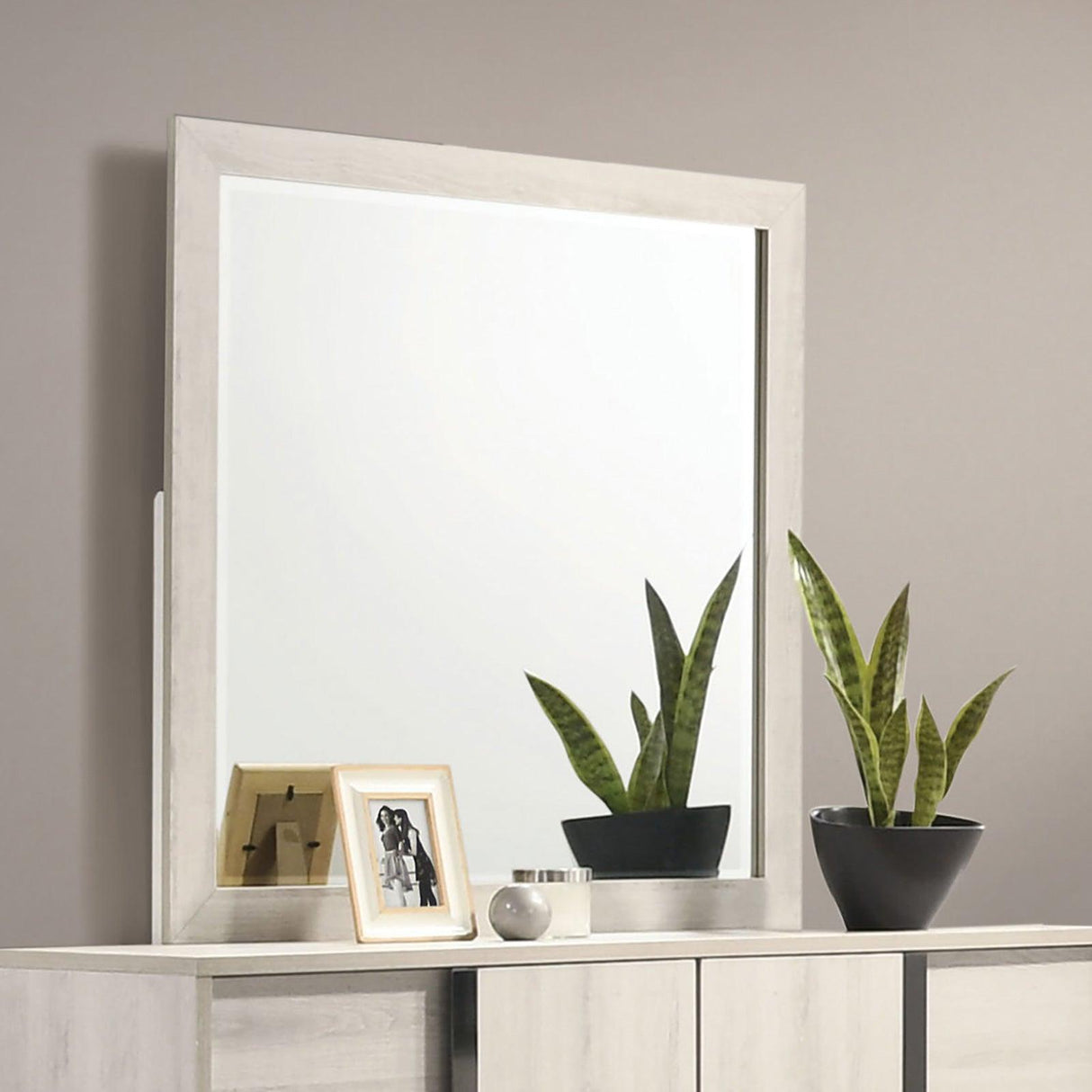 Horten White Wash Mirror by Furniture of America at Eve Furniture