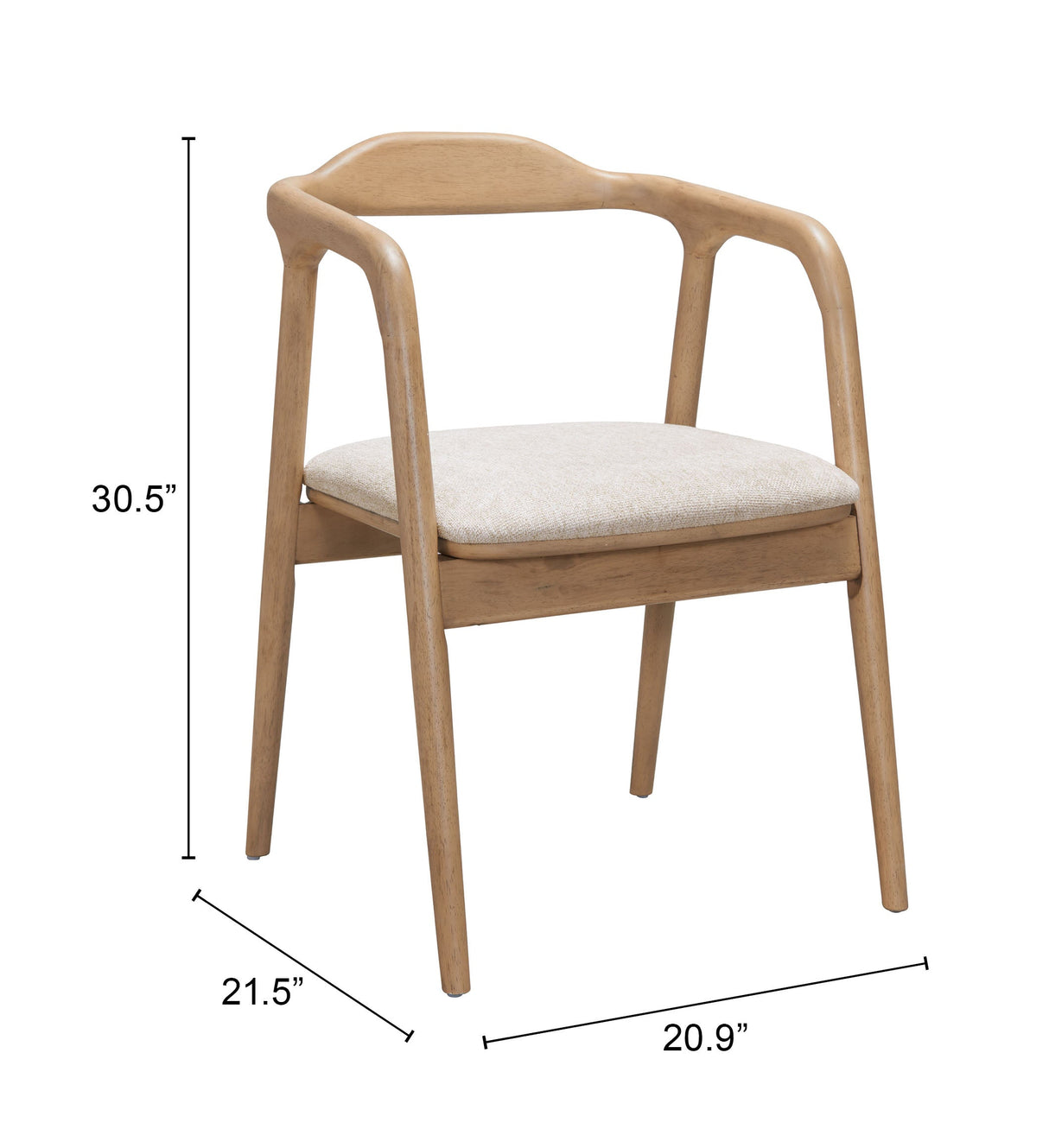 Hosoi Beige Dining Chair by Zuomod at Eve Furniture