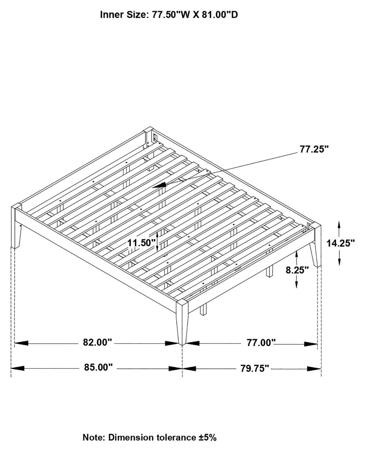 Hounslow White Platform Eastern King Bed by Coaster at Eve Furniture