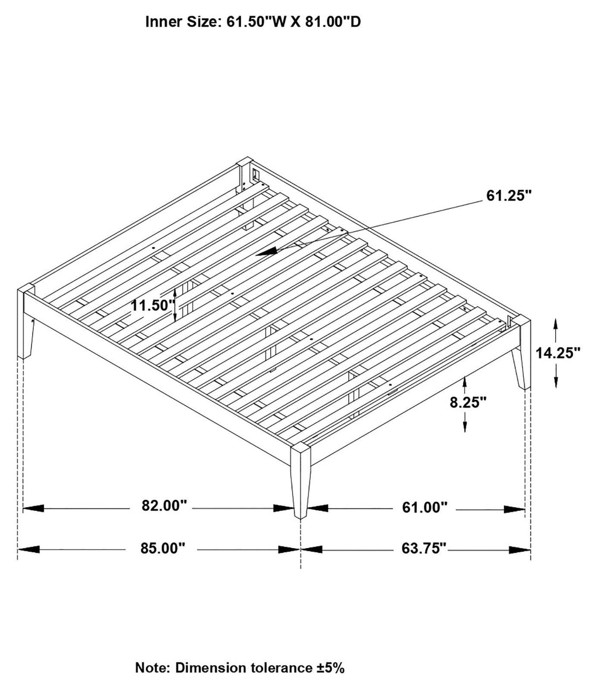 Hounslow White Platform Queen Bed by Coaster at Eve Furniture