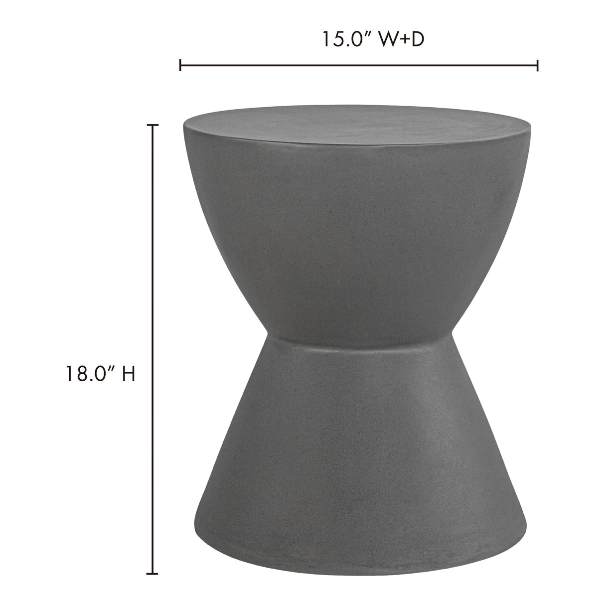Hourglass Dark Grey Outdoor Stool by Moe's Home at Eve Furniture