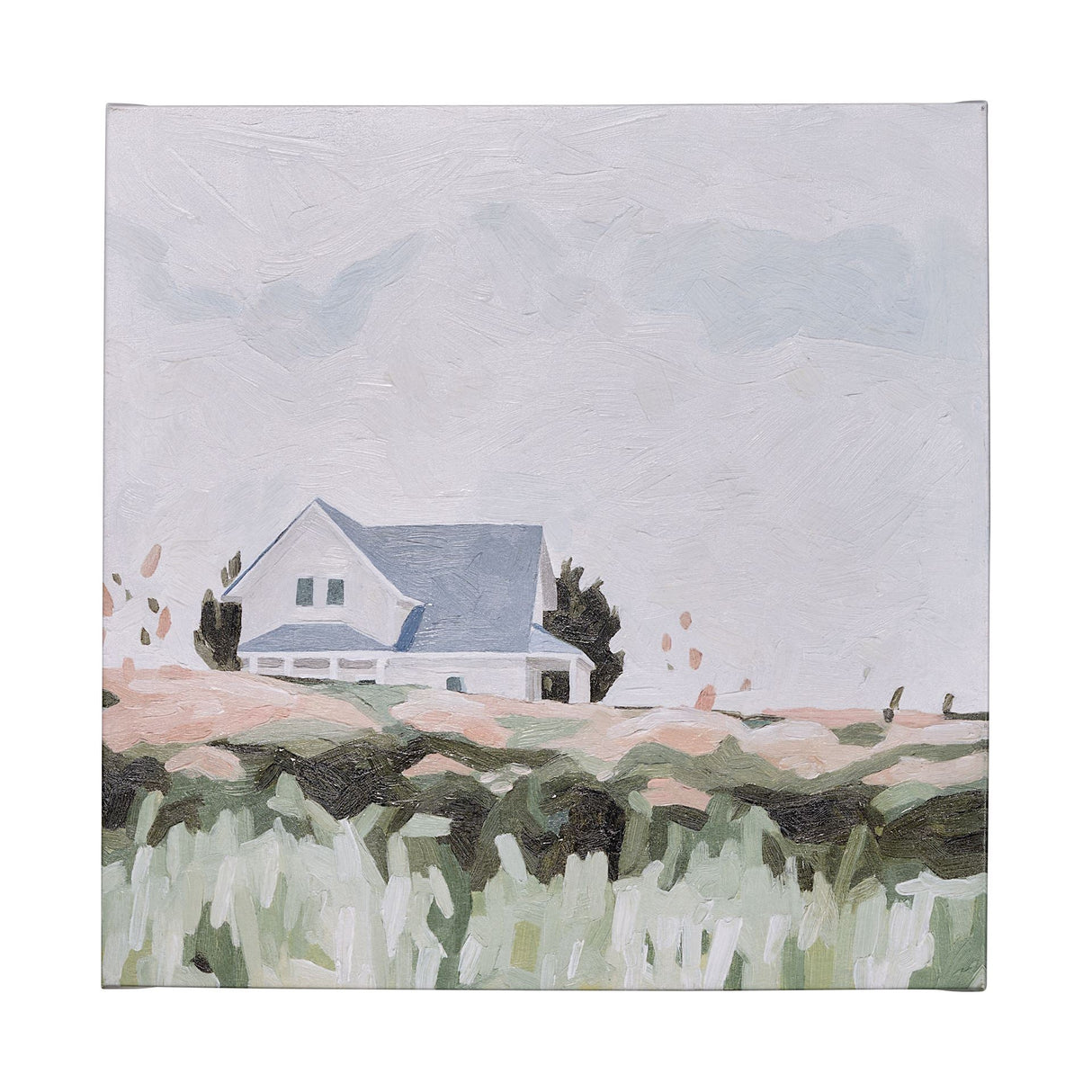 House on a Hill I by Emma Scarvey a Hand Embellished Textured Canvas by Mercana at Eve Furniture