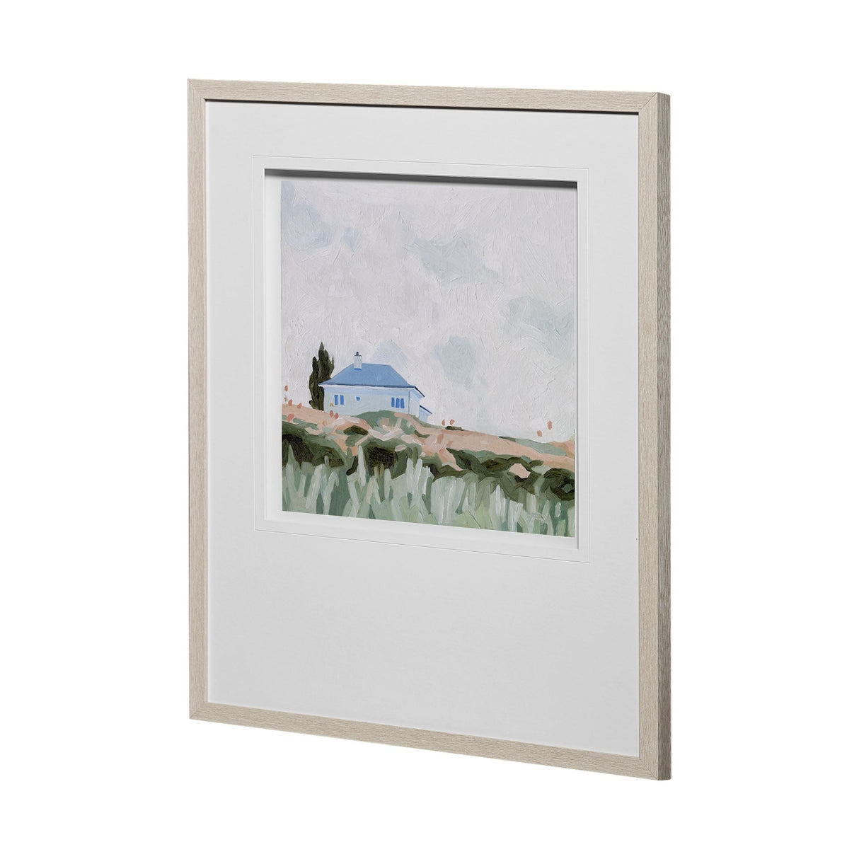 House on a Hill II by Emma Scarvey a Hand Embellished Textured Framed Art Print Matted under Glass by Mercana at Eve Furniture
