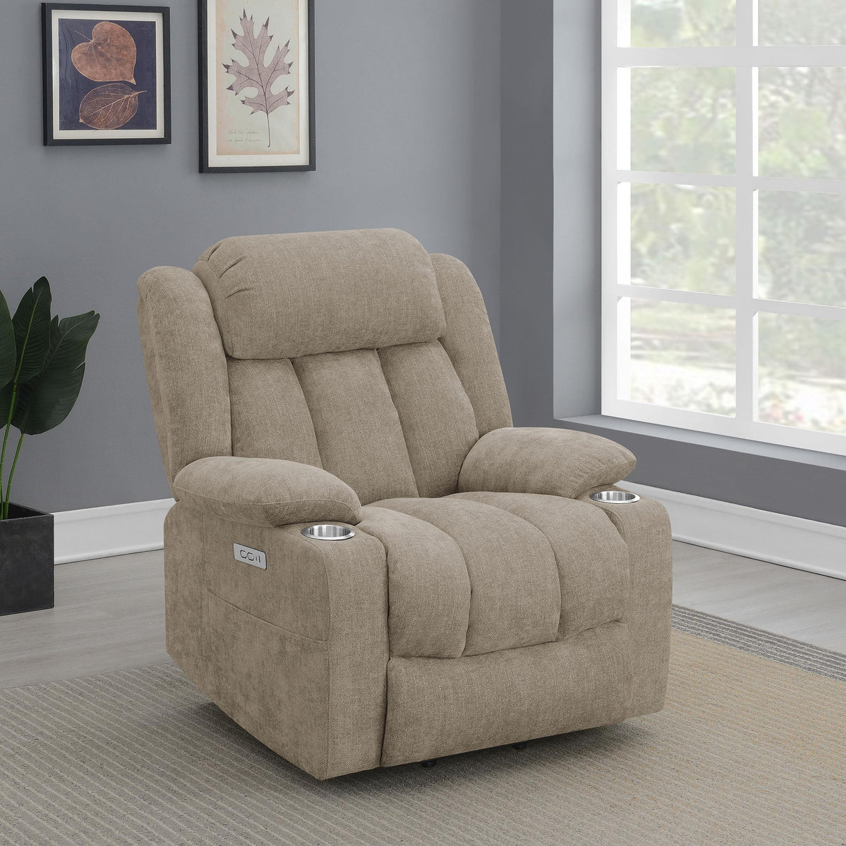 Houston Camel Upholstered Power Lift Recliner Chair by Coaster at Eve Furniture