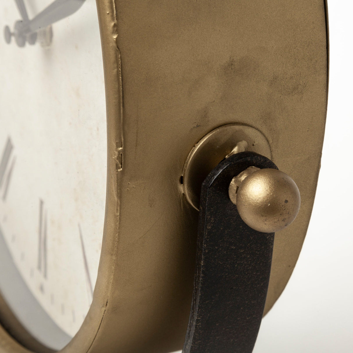 Houston Gold Metal Half Moon Base Table Clock by Mercana at Eve Furniture
