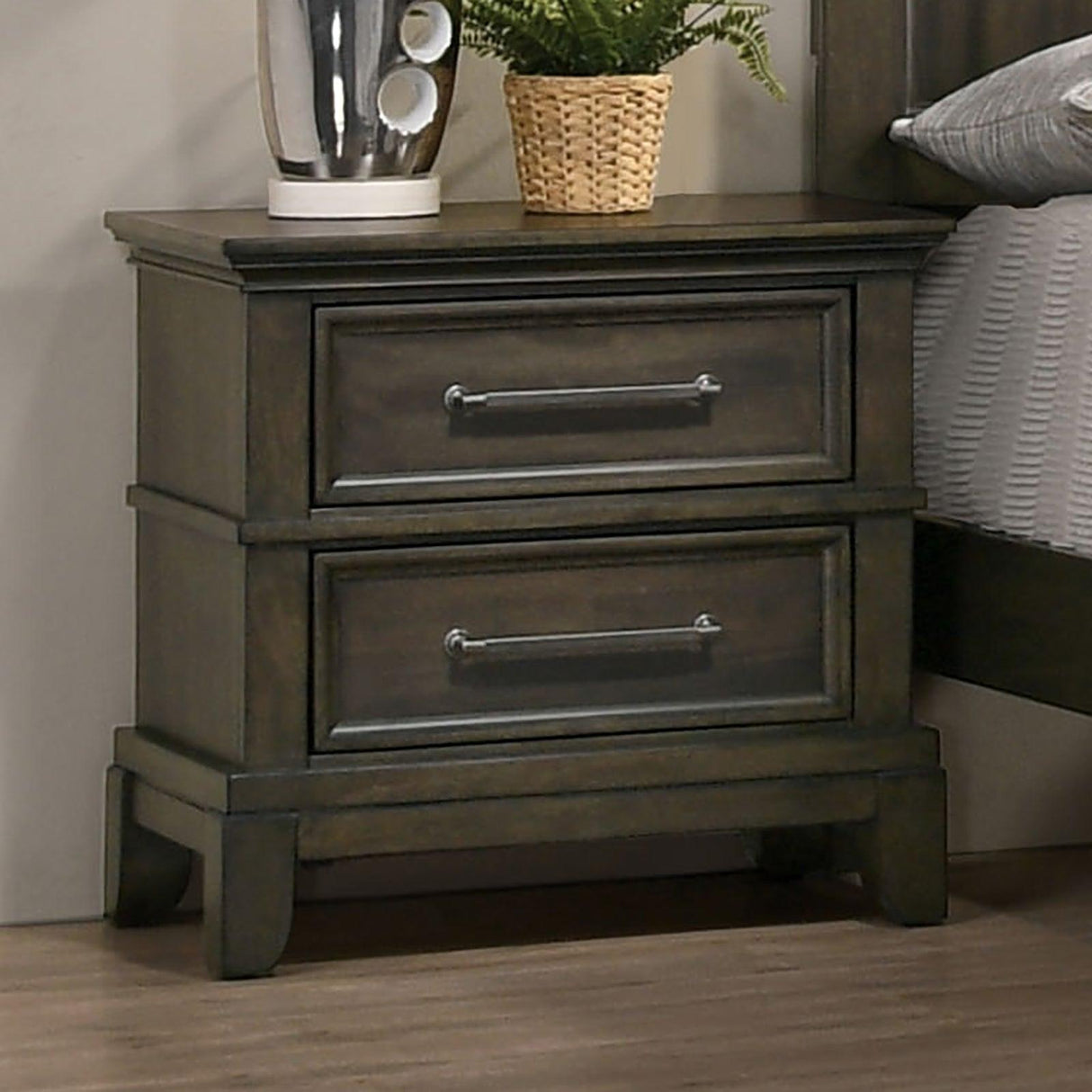 Houston Gray Night Stand by Furniture of America at Eve Furniture