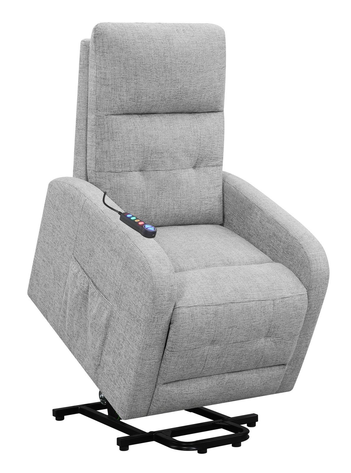 Howie Gray Tufted Upholstered Power Lift Recliner by Coaster at Eve Furniture