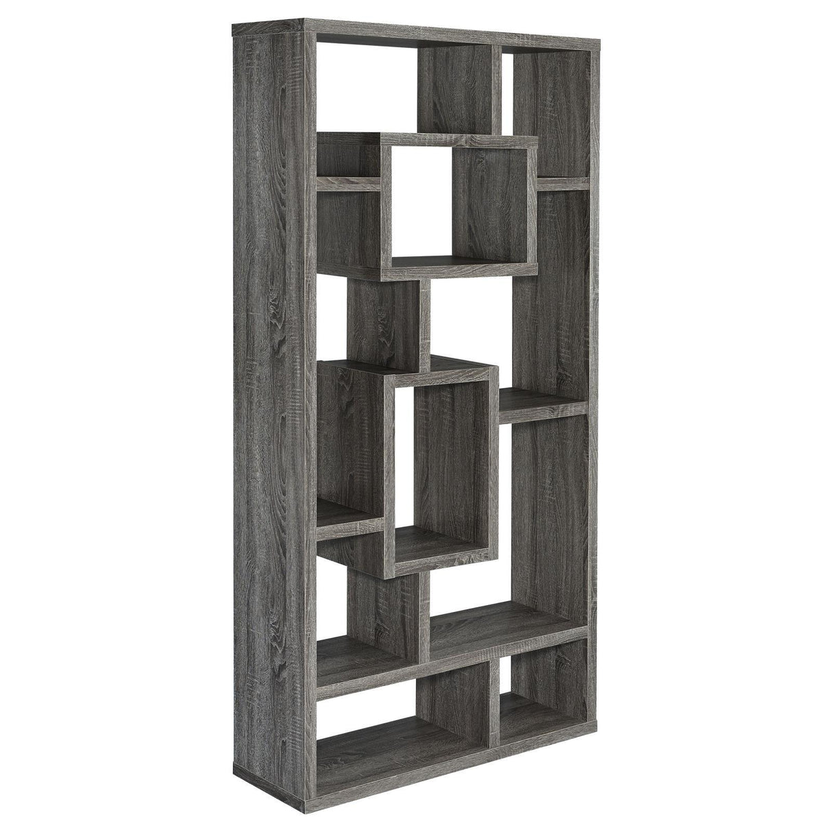 Howie Weathered Gray 10-Shelf Bookcase by Coaster at Eve Furniture