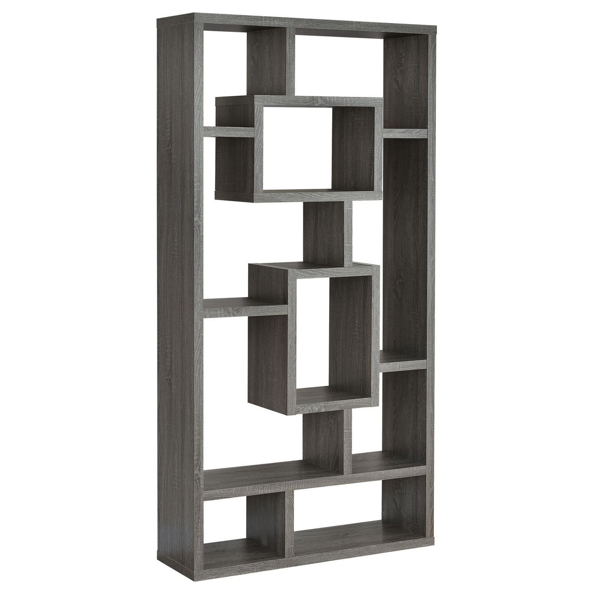 Howie Weathered Gray 10-Shelf Bookcase by Coaster at Eve Furniture