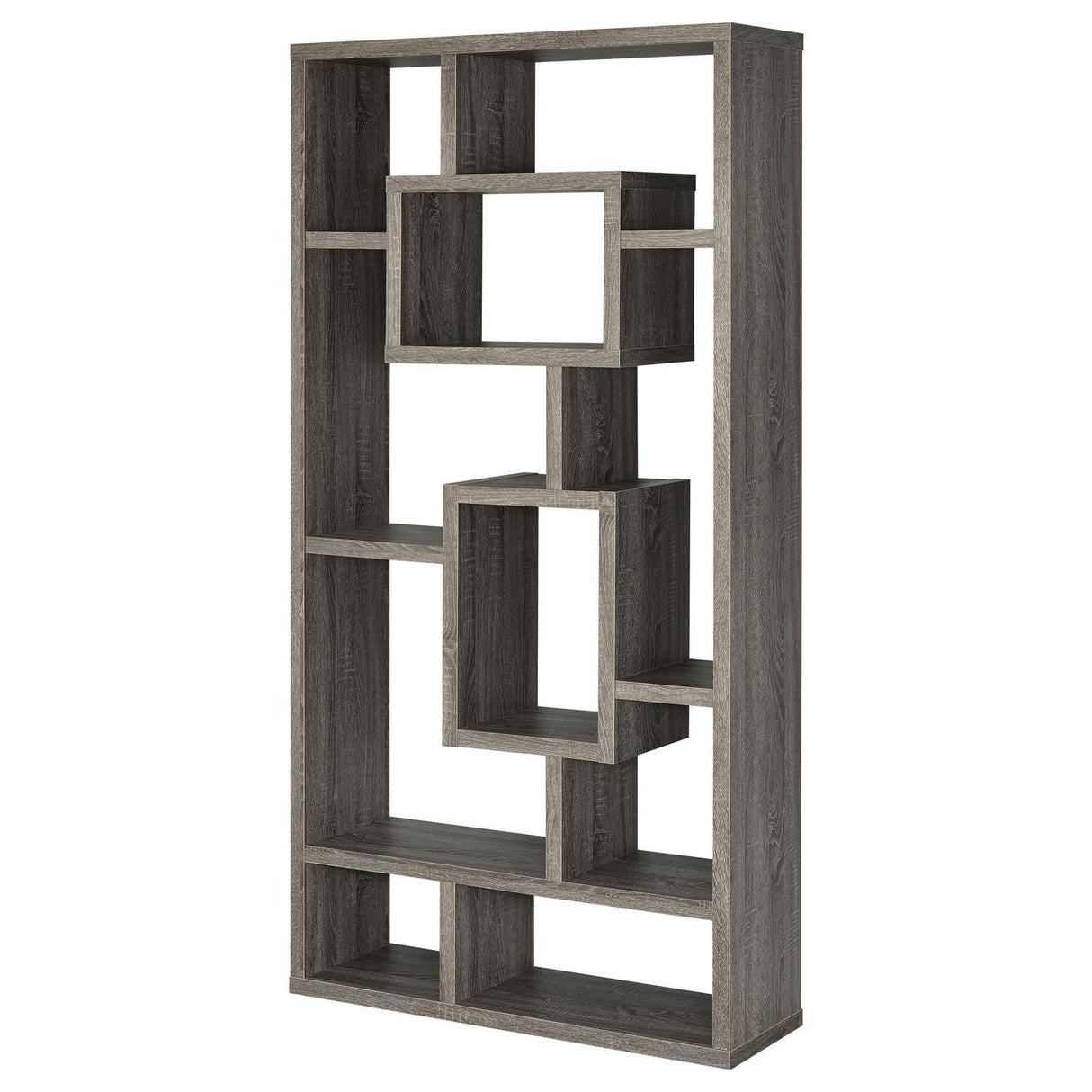 Howie Weathered Gray 10-Shelf Bookcase by Coaster at Eve Furniture