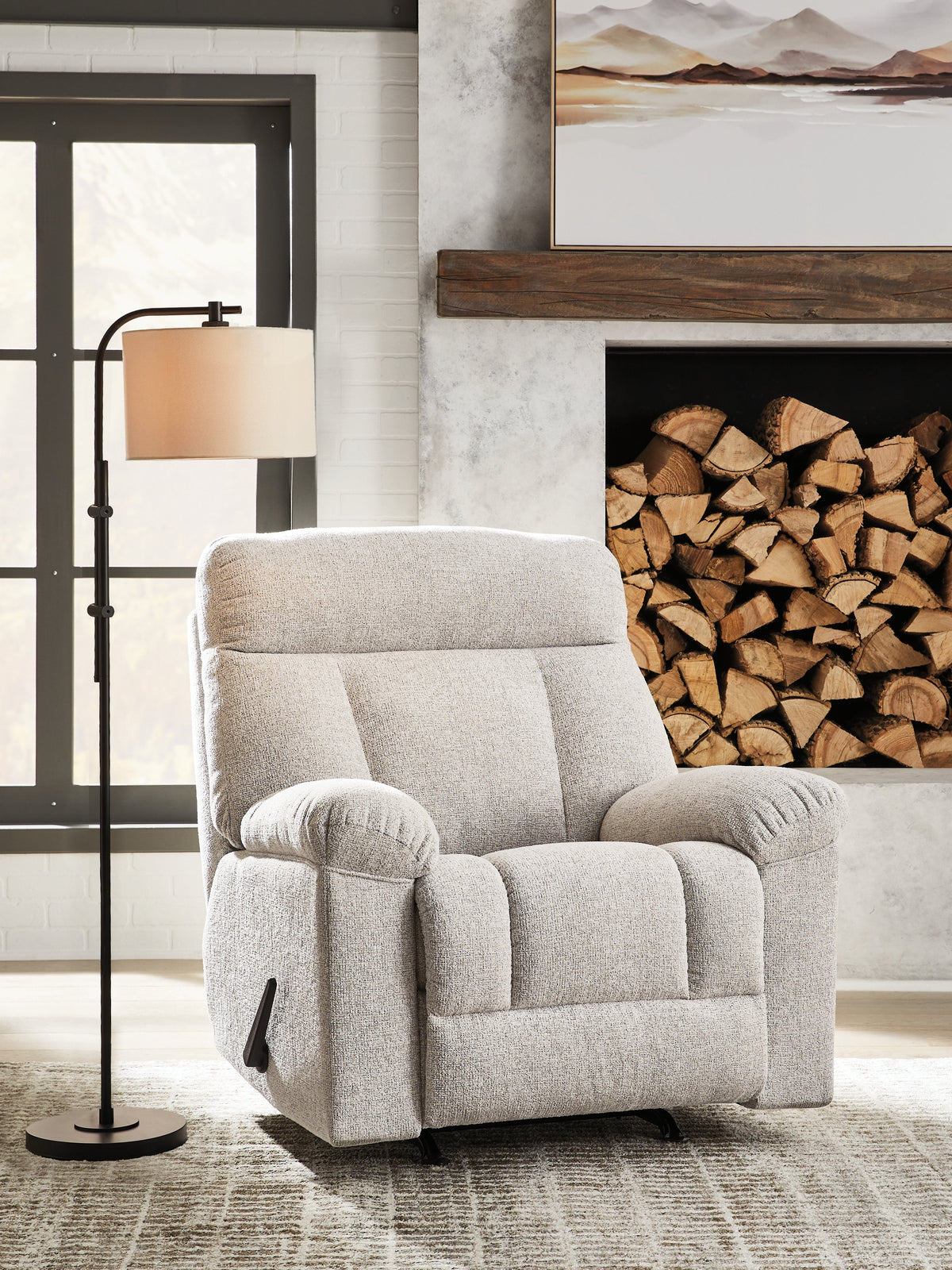 Hoyne Park Cobble Stone Recliner by Ashley at Eve Furniture
