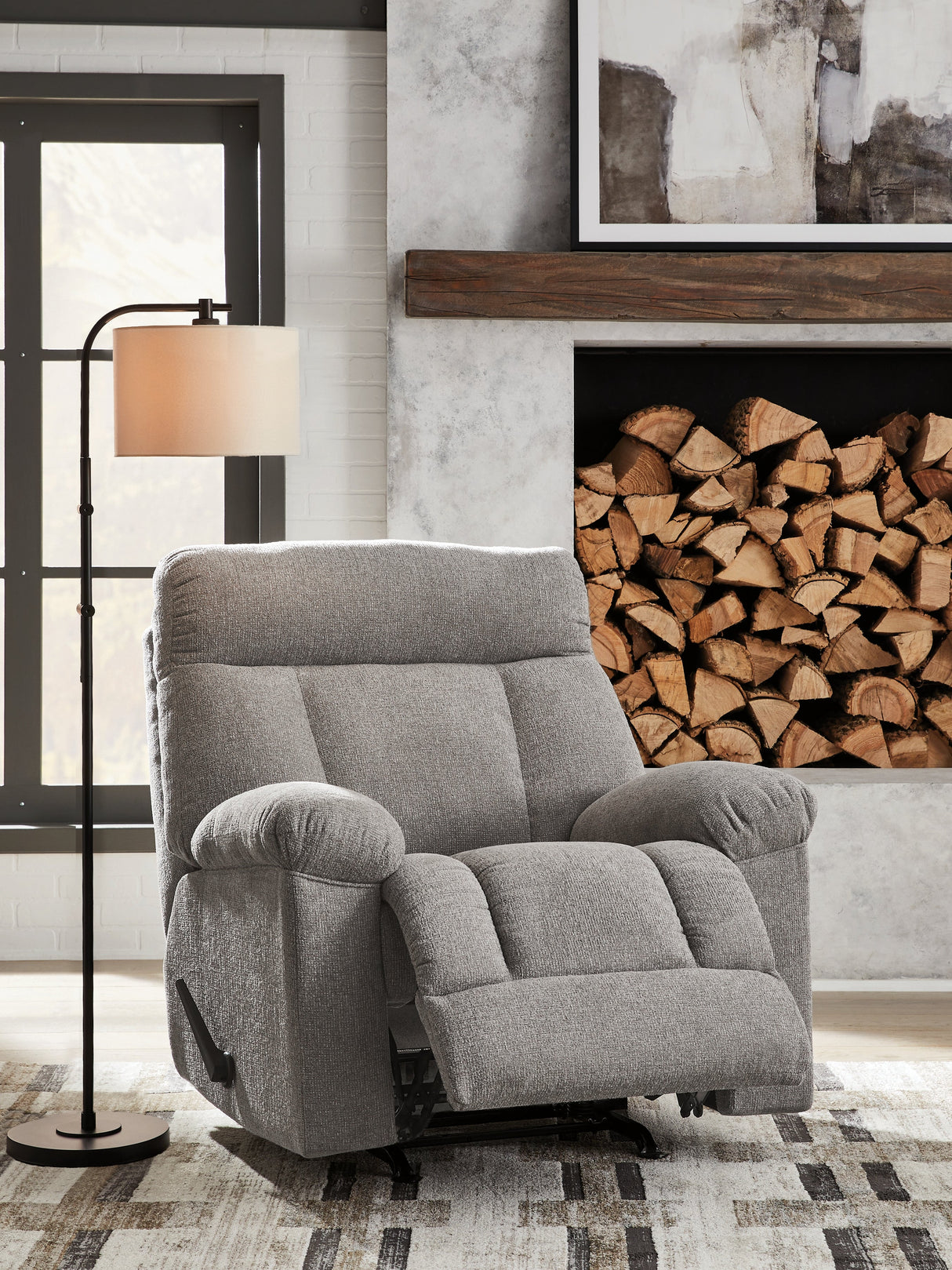 Hoyne Park Smoke Recliner by Ashley at Eve Furniture