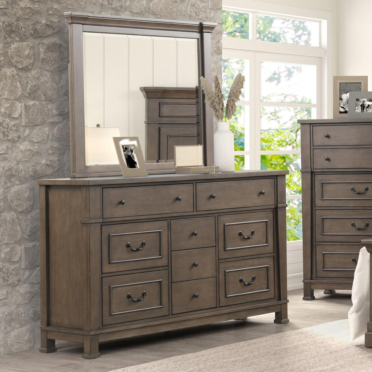 Huddersfield Dark Walnut Dresser by Furniture of America at Eve Furniture