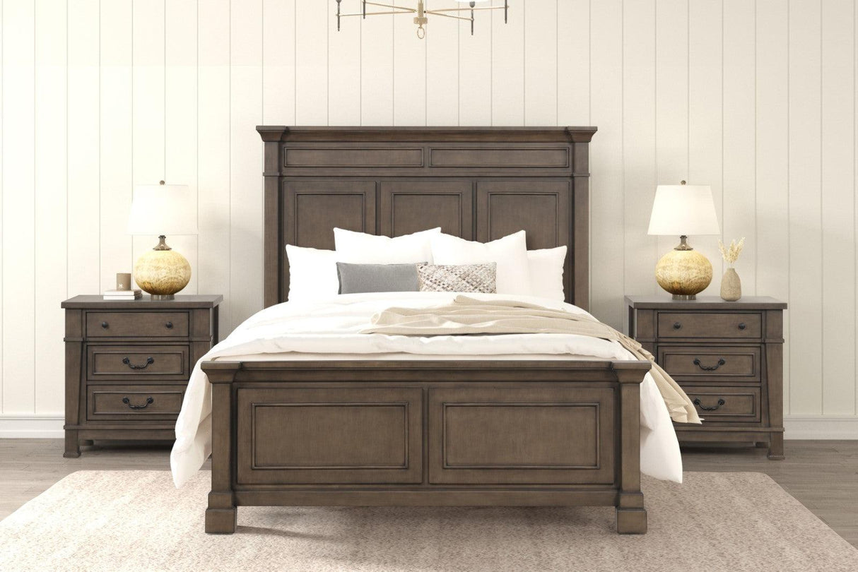 Huddersfield Dark Walnut King Panel Bed by Furniture of America at Eve Furniture