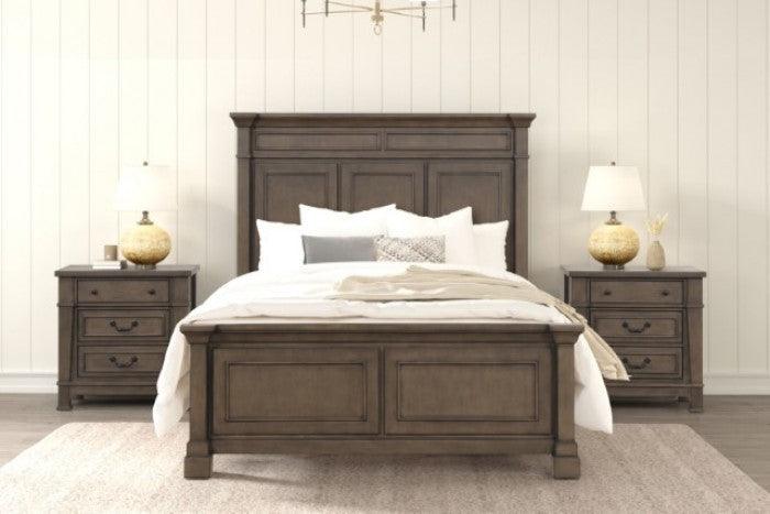 Huddersfield Dark Walnut King Panel Bed by Furniture of America at Eve Furniture