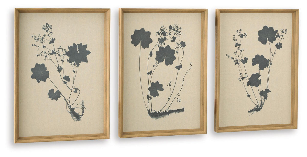Huddwick Linen/Black Wall Art, Set of 3 by Ashley at Eve Furniture