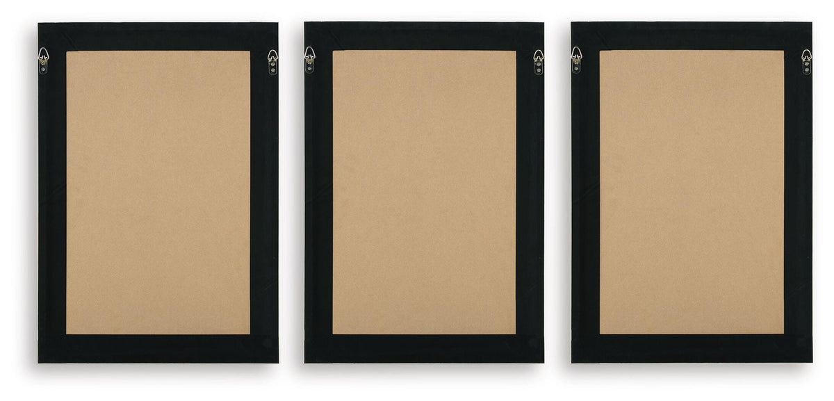 Huddwick Linen/Black Wall Art, Set of 3 by Ashley at Eve Furniture