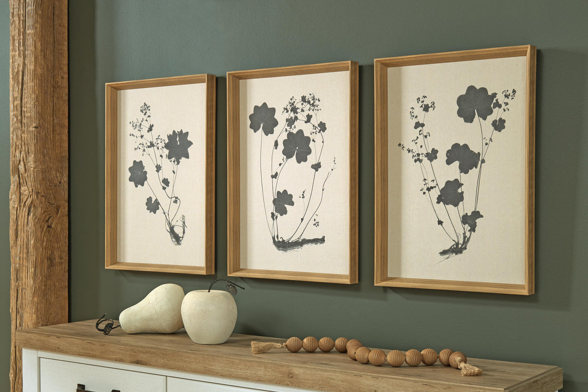 Huddwick Linen/Black Wall Art, Set of 3 by Ashley at Eve Furniture