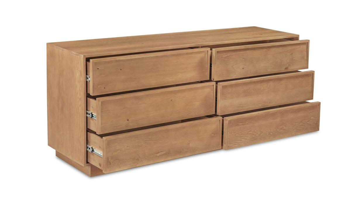Hudson 6 Drawer Dresser Natural by Moe's Home at Eve Furniture