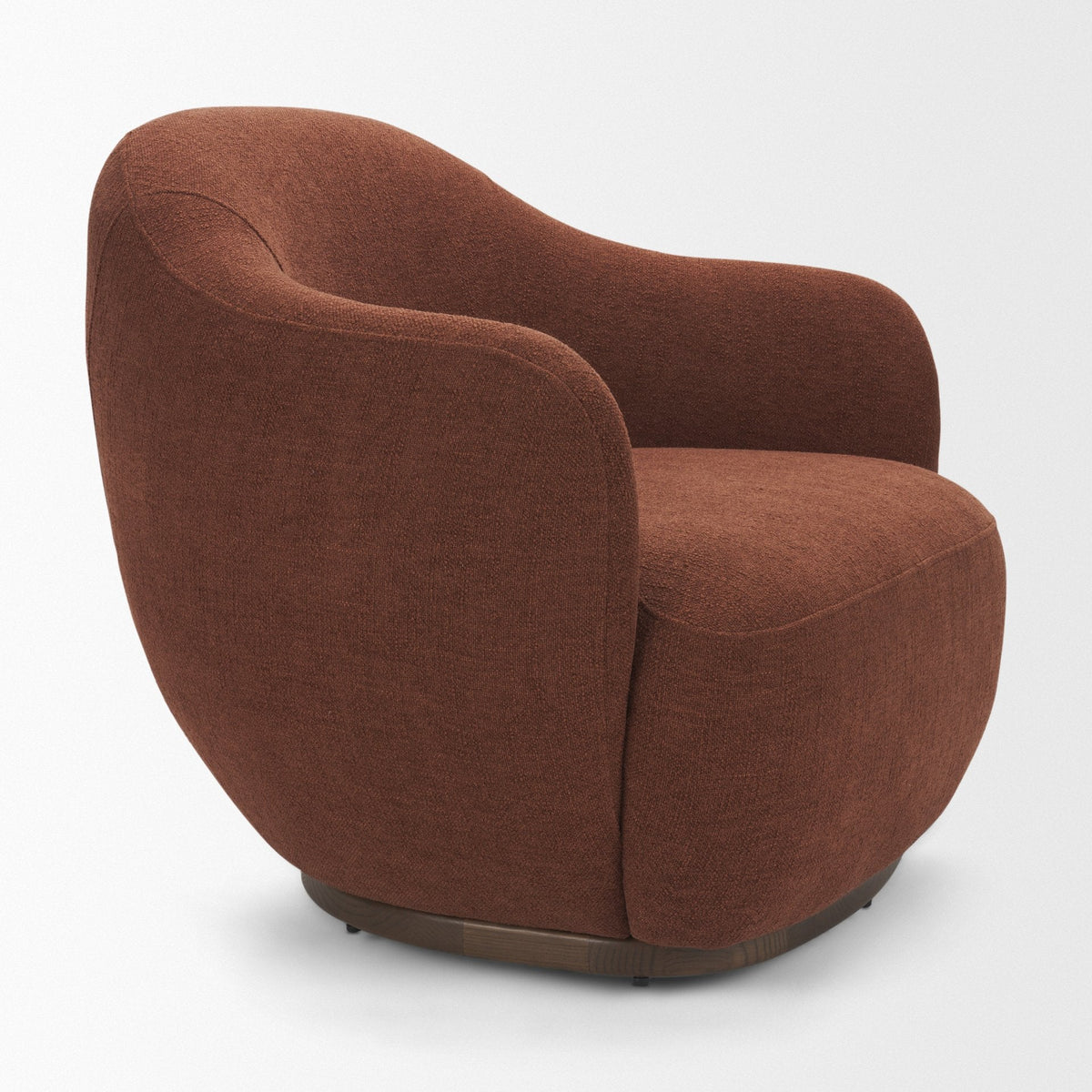 Hudson Burgundy Fabric Upholstered Swivel Chair by Mercana at Eve Furniture