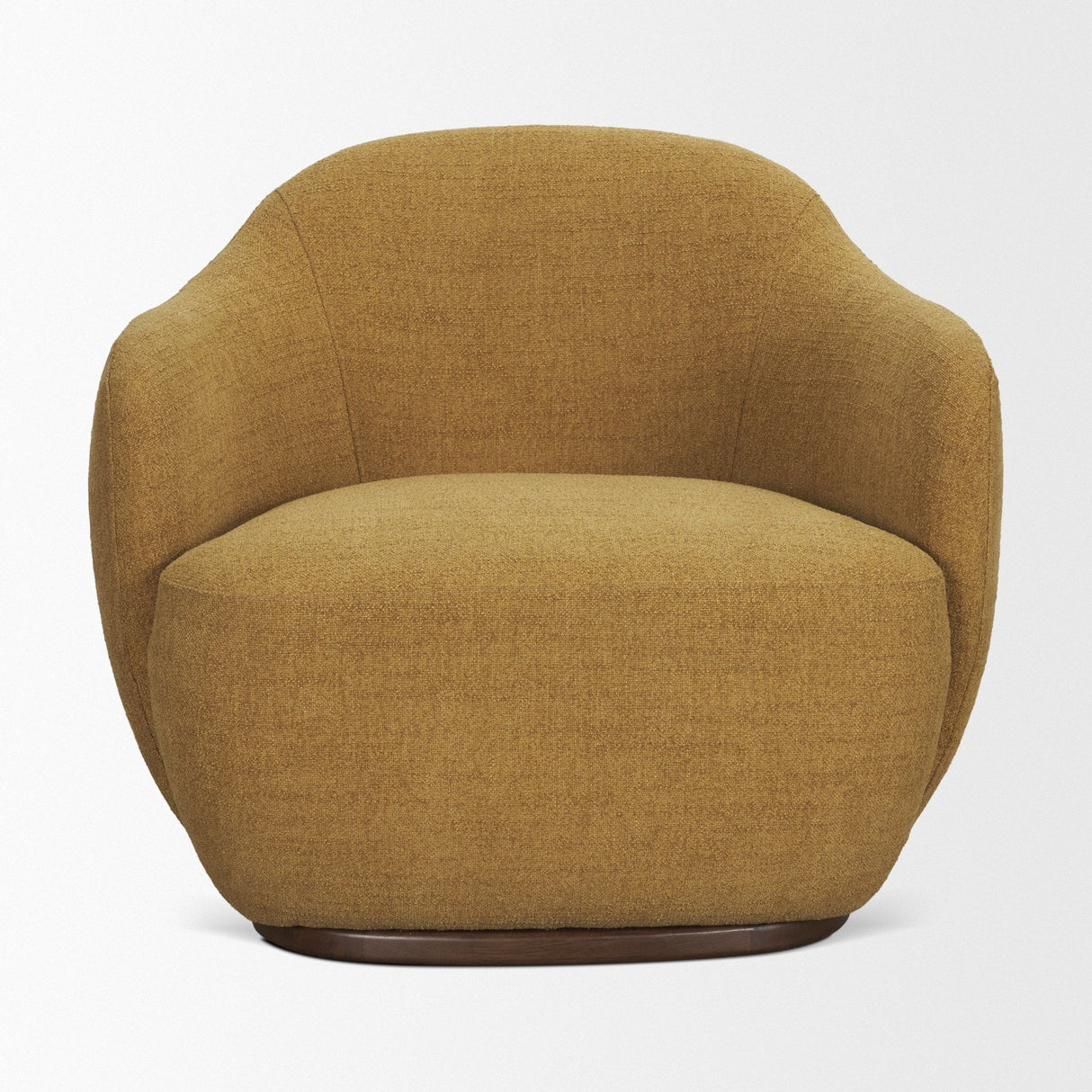 Hudson Mustard Fabric Upholstered Swivel Chair by Mercana at Eve Furniture